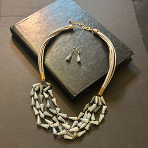 Elegant Multi-Strand Necklace and Earring Set
